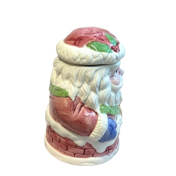 Vintage World Bazaars Christmas Santa Claus Ceramic Cookie Jar - Picture 6 of 14